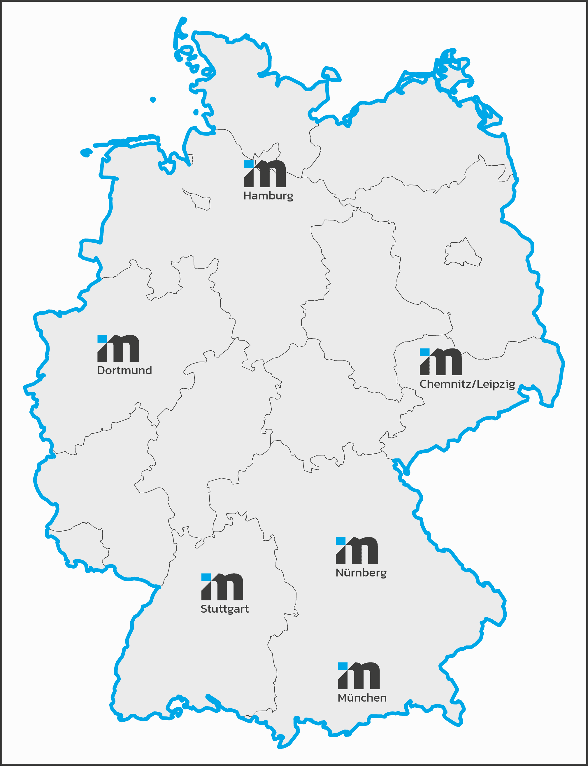 Deutschland-Karte mit den midok®-Standorten