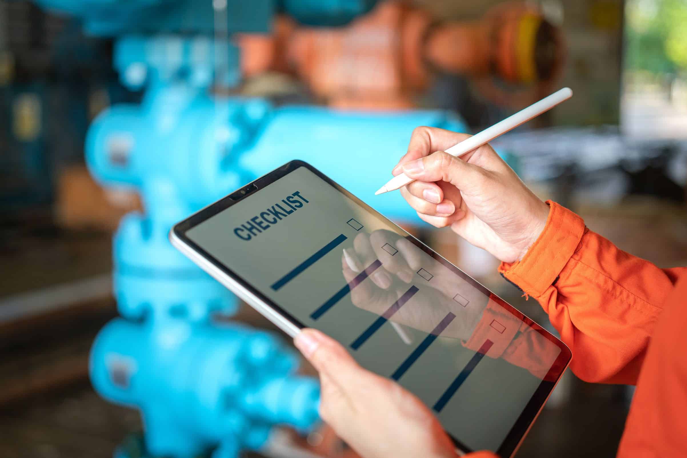 Checklist Tablet-Computer mit digitaler Checkliste