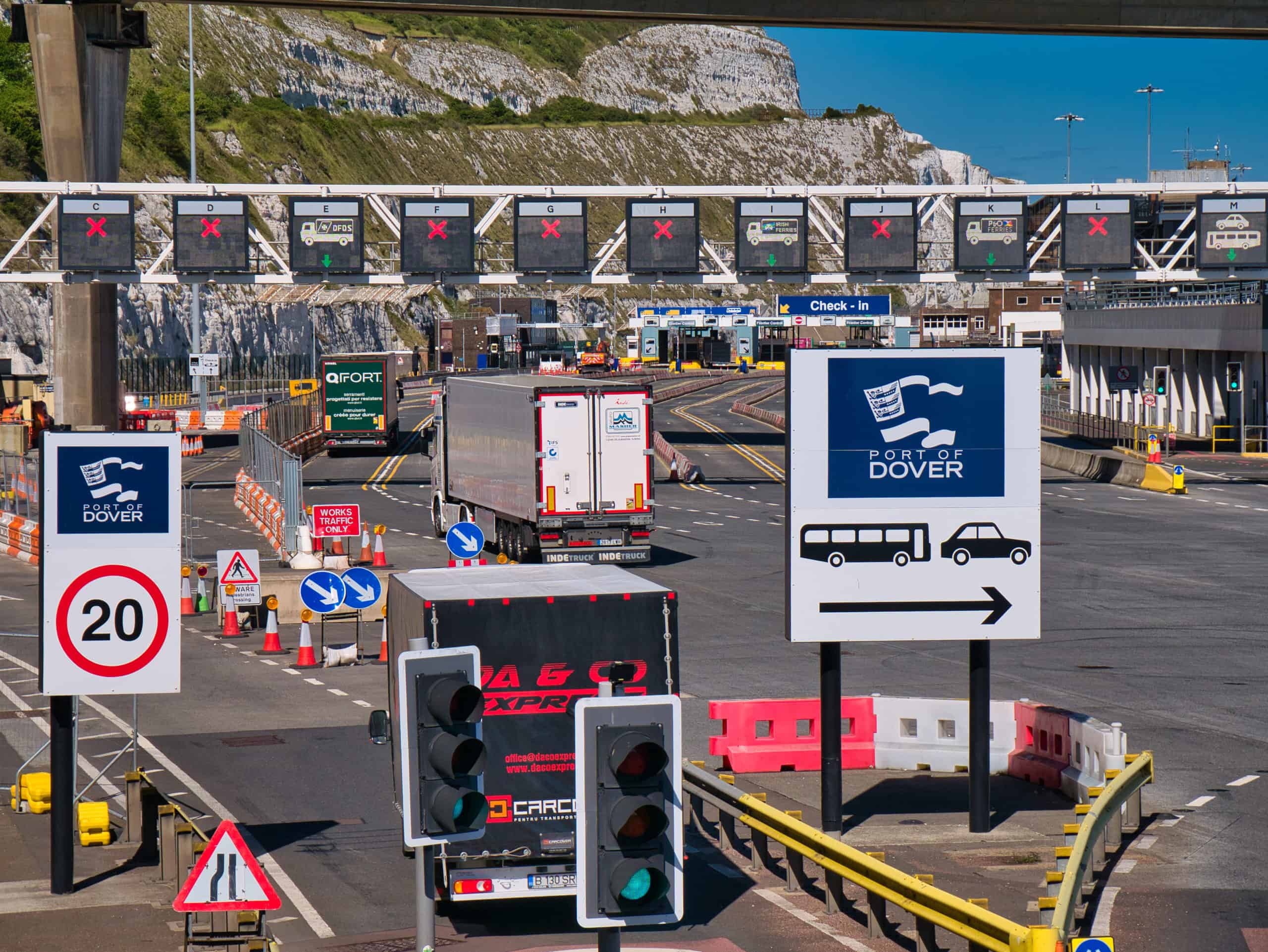 Transportübergang am Hafen von Dover