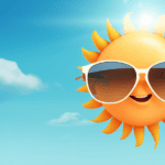 Fröhliche Sonne mit Sonnenbrille