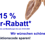 15 % Oster-Rabatt für alle neuen Angebote und Bestellungen bis 30.04.2026